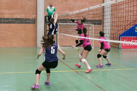 Partido femenino Universidad de Málaga - Universidad de A Coruña. Campeonato de España Universitario de Voleibol. Complejo Polideportivo Universitario. Abril de 2018