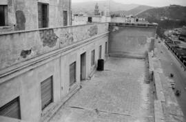 Málaga. Daños en la cubierta de la Hermandad de Pescadores como consecuencia del temporal de viento. Enero de 1963