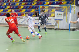 Partido Rusia contra República Checa. 14º Campeonato del Mundo Universitario de Fútbol Sala 2014 (FUTSAL). Antequera. Julio de 2014