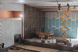 Obras en el interior del nuevo Pabellón de Gobierno. Campus de Teatinos. Abril de 2021
