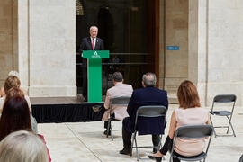 Intervención de Francisco de la Torre. Inauguración de la exposición "Eugenio Chicano Siempre". Museo de Málaga. Mayo de 2021