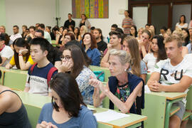 Asistentes a la graduación de alumnos del CIE-UMA el Día del Español. Centro Internacional de Español de la Universidad de Málaga. Junio de 2016
