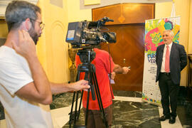 Entrevista a Martín Razquín Lizarraga en photocall. Curso "La nueva contratación pública". Cursos de Verano de la Universidad de Málaga. Málaga. Julio de 2018
