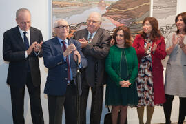 Juan de Dios Mellado en la inauguración de la exposición "Paisajes Andaluces", de Eugenio Chicano. Museo del Patrimonio Municipal. Diciembre de 2016