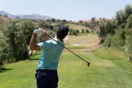 Jugada en el Campeonato Europeo de Golf Universitario. Antequera. Junio de 2019
