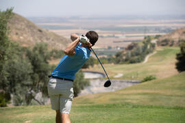 Jugador de la Universidad de Stirling. Campeonato Europeo de Golf Universitario. Antequera. Junio de 2019