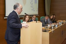 Intervención de Juan Ignacio Zafra. I Entrega de Premios del Aula de Economía y Deporte de la Universidad de Málaga. Edificio del Rectorado. Febrero de 2024