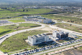 The Green Ray, edificio del IHSM en obras, Ada Byron y Ciencias de la Salud. Campus de Teatinos. Diciembre de 2016