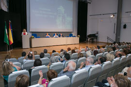 Intervención de Carmen Crespo. Graduación y clausura del curso del Aula de Mayores de la Universidad de Málaga. Campus de Teatinos. Junio de 2018