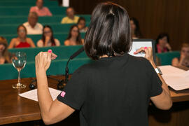 Conferencia de Pilar Casado "Radio, deporte y mujer" del curso "Información y Comunicación". Cursos de Verano de la Universidad de Málaga. Ronda. Julio de 2018