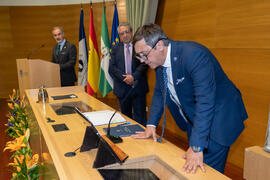 Toma de Posesión de Juan Teodomiro López Navarrete como Vicerrector de Investigación y Transferencia de la Universidad de Málaga. Edificio del Rectorado.  Febrero de 2020