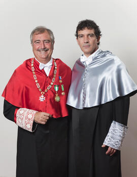 Retratos de D. José Antonio Domínguez Bandera como Doctor "Honoris Causa" por la Universidad de Málaga. Mayo de 2010