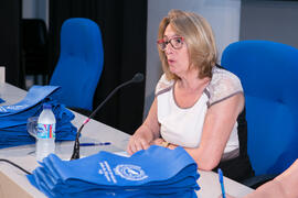María del Carmen Montañez. Graduación y clausura del curso del Aula de Mayores de la Universidad de Málaga. Campus de Teatinos. Junio de 2018
