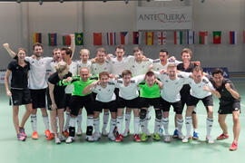 Jugadores de Alemania. Partido Georgia contra Alemania. 14º Campeonato del Mundo Universitario de Fútbol Sala 2014 (FUTSAL). Antequera. Julio de 2014