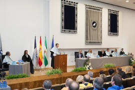 Investidura como Doctor "Honoris Causa" de Antonio Soler por la Facultad de Filosofía y Letras de la Universidad de Málaga. Paraninfo. Junio de 2016