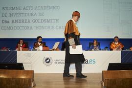 Juan Manuel Romero Jerez. Investidura de Andrea Goldsmith como doctora "Honoris Causa" por la Escuela Técnica Superior de Ingeniería de Telecomunicación de la Universidad de Málaga. Paraninfo. Octubre de 2024