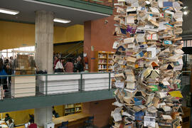Instalación "Biblioteca de Babel XIII", de José Ignacio Díaz de Rábago. Biblioteca General. Enero de 2018