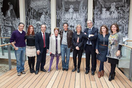 Visita de D. Antonio Banderas a la exposición "Semana Santa, 1972. Universidad de Málaga, 40 años compartiendo futuro". Rectorado. Marzo de 2013
