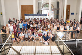 Foto de grupo. Presentación de la "II Gala Solidaria de Medicina". Edificio del Rectorado. Julio de 2019