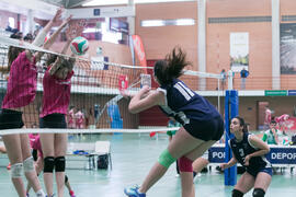 Partido femenino Universidad de Málaga - Universidad de A Coruña. Campeonato de España Universitario de Voleibol. Complejo Polideportivo Universitario. Abril de 2018