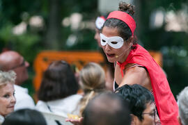 Representación de la obra "Superheroínas, S.L." de la compañía de teatro Caramala. Cursos de Verano de la Universidad de Málaga. Marbella. Julio de 2018