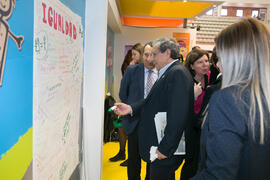 José Ángel Narváez visita el estand de Igualdad y Acción Social en las Jornadas de Puertas Abiertas de la Universidad de Málaga. Complejo Polideportivo Universitario. Marzo de 2017