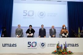 Mesa presidencial. Solemne Acto de Apertura del Curso Académico 2022/2023 de las Universidades Andaluzas. Escuela Técnica Superior de Ingeniería Informática y Telecomunicaciones. Septiembre de 2022