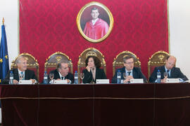 Mesa presidencial. Homenaje a Matías Cortés. Facultad de Derecho de la Universidad de Granada. Mayo de 2018
