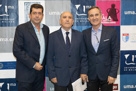 Antonio Guevara, Pedro Montiel y Miguel Porras. Gala del Deporte Universitario. Escuela Técnica Superior de Ingeniería de Telecomunicaciones. Junio de 2015