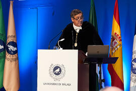 Discurso de Teodomiro López. Investidura de Andrea Goldsmith como doctora "Honoris Causa" por la Escuela Técnica Superior de Ingeniería de Telecomunicación de la Universidad de Málaga. Paraninfo. Octubre de 2024