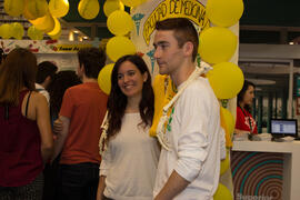 Estand de la Facultad de Medicina. Jornadas de Puertas Abiertas de la Universidad de Málaga. Complejo Polideportivo Universitario. Abril de 2015