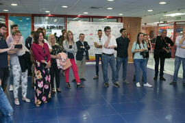 Asistentes a la inauguración de la exposición "Málaga en el Objetivo". Complejo Polideportivo Universitario. Mayo de 2019