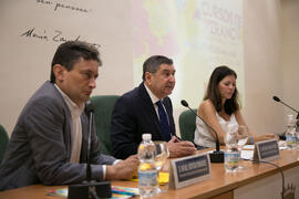 Intervención del alcalde Antonio Moreno. Inauguración de los Cursos de Verano de la Universidad de Málaga. Vélez Málaga. Julio de 2018