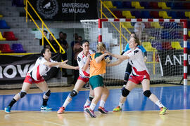 Partido Universidad de Valencia - Universidad de Aksaray. Categoría femenina. Campeonato Europeo Universitario de Balonmano. Antequera. Julio de 2017
