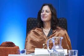 Andrea Goldsmith en su investidura como doctora "Honoris Causa" por la Escuela Técnica Superior de Ingeniería de Telecomunicación de la Universidad de Málaga. Paraninfo. Octubre de 2024