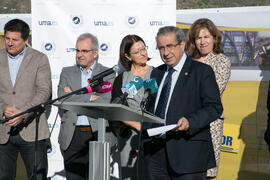 Intervención de José Ángel Narváez. Colocación de la primera piedra de la nueva Facultad de Psicología. Campus de Teatinos. Noviembre de 2017