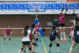 Partido femenino Universidad de Málaga - Universidad de A Coruña. Campeonato de España Universitario de Voleibol. Complejo Polideportivo Universitario. Abril de 2018