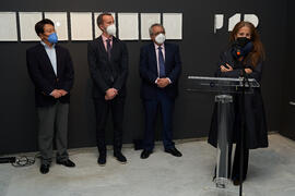 Intervención de Menene Gras. Inauguración de la exposición "Why not Korea?". Edificio del Rectorado de la Universidad de Málaga. Enero de 2022