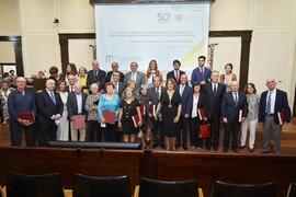 Foto de grupo. Celebración del 50 Aniversario de la Facultad de Medicina de la Universidad de Málaga. Facultad de Medicina. Octubre de 2022