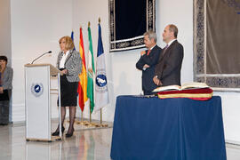 Toma de posesión de Adelaida de la Calle Martín como Rectora de la Universidad de Málaga. Rectorado. Febrero de 2008