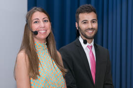 María Guerrero y Guillermo Villalobos. Gala del Deporte Universitario 2018. Escuela Técnica Superior de Ingeniería de Telecomunicaciones. Junio de 2018