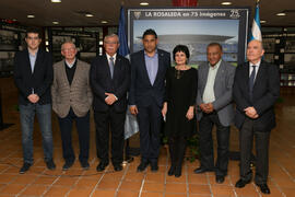 Inauguración de la exposición "La Rosaleda en 75 imágenes". Complejo Polideportivo Universitario. Marzo de 2017