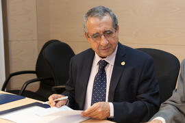 José Ángel Narváez. Firma del convenio marco de cooperación de la Universidad de Málaga con la Universidad Federal de Uberlandia. Edificio 'The Green Ray'. Octubre de 2015