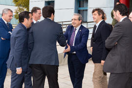José Ángel Narváez recibe a José Antonio Nieto y demás autoridades. Edificio de Institutos Universitarios. Febrero de 2017