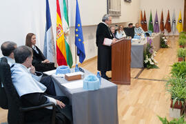Investidura como Doctor "Honoris Causa" de Antonio Soler por la Facultad de Filosofía y Letras de la Universidad de Málaga. Paraninfo. Junio de 2016