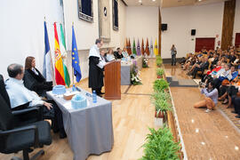 Investidura como Doctor "Honoris Causa" de Antonio Soler por la Facultad de Filosofía y Letras de la Universidad de Málaga. Paraninfo. Junio de 2016