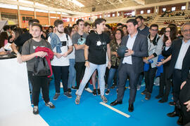 Cristóbal Ortega Urbano visita los estands de las Jornadas de Puertas Abiertas de la Universidad de Málaga. Complejo Polideportivo Universitario. Marzo de 2017