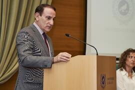 Javier González de Lara y Sarria. I Premios del Aula de Economía y Deporte de la Universidad de Málaga. Edificio del Rectorado. Febrero de 2024