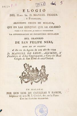 Pieza de la Biblioteca General para la exposición "Málaga moderna. Siglos XVI, XVII y XVIII". Edificio del Rectorado. Febrero de 2011