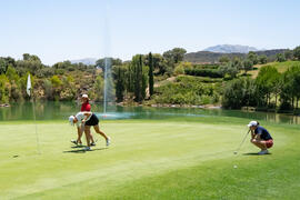 Jugadoras en el campo. Campeonato Europeo de Golf Universitario. Antequera. Junio de 2019